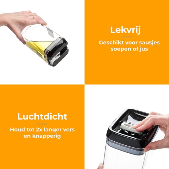 Stosh Voorraadpotten - Voorraadbussen - Snoeppot - 4 Stuks - 3.2L - BPA vrij - Kunststof