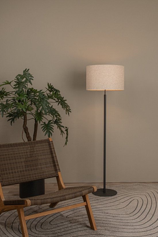 Lucide MAYA - Vloerlamp - Ø 45 cm - 1xE27 - Beige - Japandi