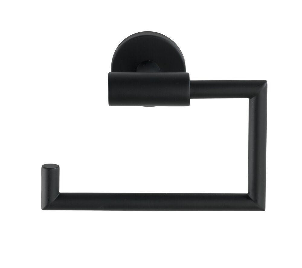 WENKO Bosio Black Toiletrolhouder Mat Zwart - RVS - Wandmontage