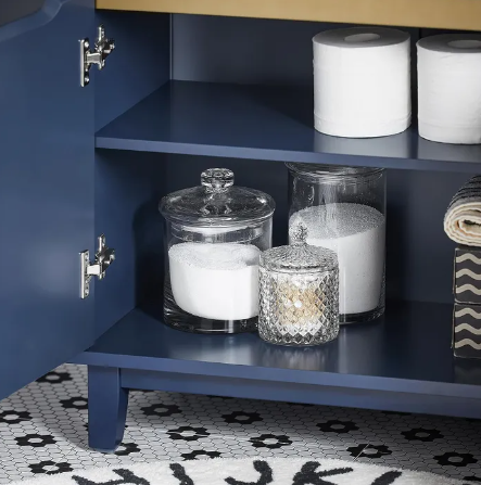 SoBuy Wastafel Onderkast met 2 deuren - Max. 25KG - 60x30x59 cm - Blauw