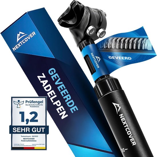 Nextcover Verende Zadelpen - Comfort Spring - 31.6mm - Zwart