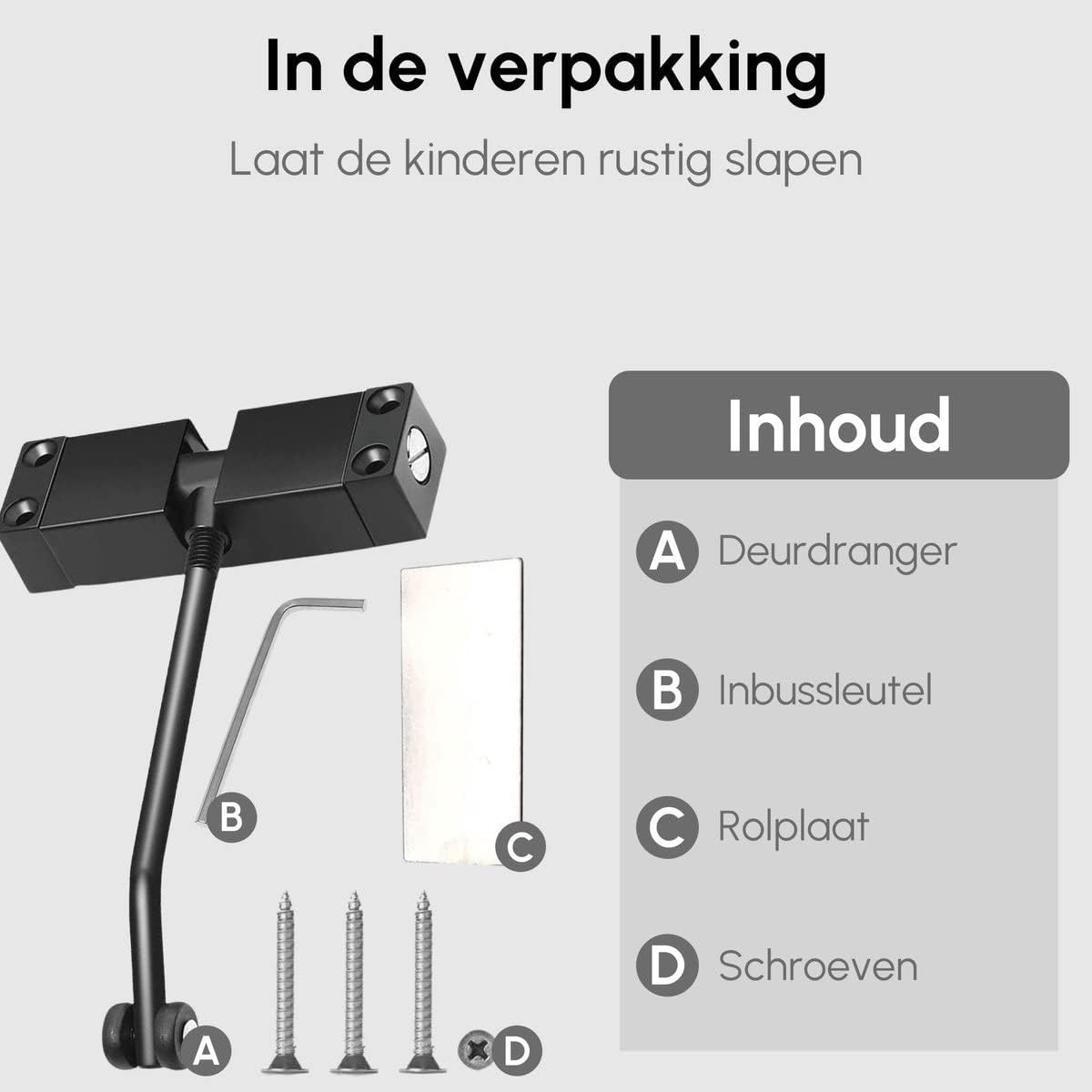 Gtrise Deurdranger - Binnen en Buiten - tot 40 kg - Gerecycled Aluminium