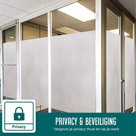 Homewell Raamfolie HR++ 70x300 - Isolerend & Zonwerend - Anti inkijk - Statisch - Linnenlook Grijs