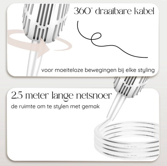 Sansbeauté Multistyler – 8-in-1 Airstyler & Föhnborstel – 1400 W – Goud/Wit