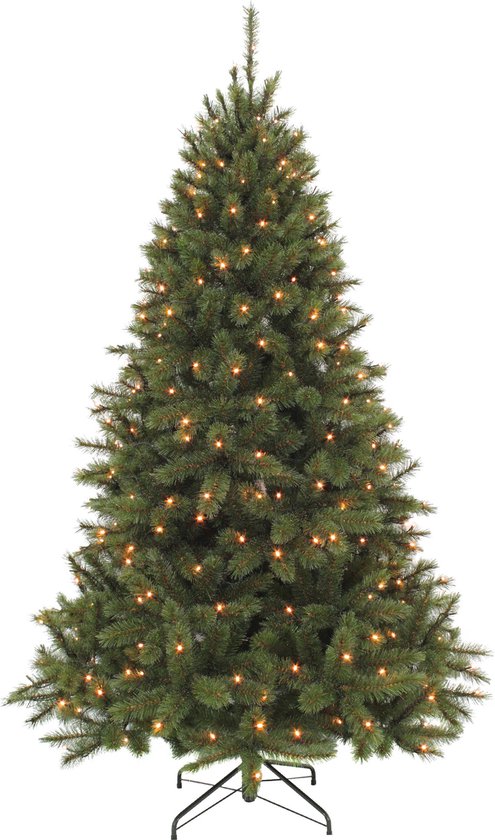 Triumph Tree Bristlecone Kunstkerstboom met LED Verlichting - 184 led lampen - PVC - Donkergroen - 119x185 cm