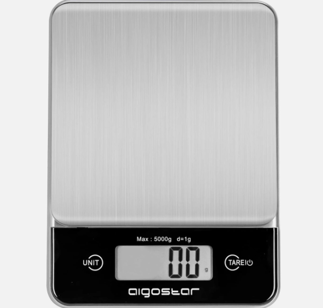 Aigostar Digitale Keukenweegschaal - Grijs - RVS - 5kg/1g, LCD