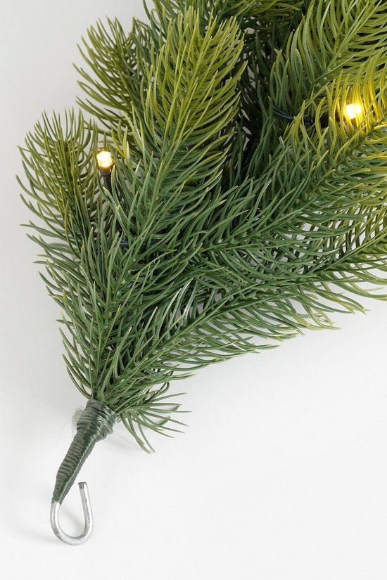 Black Box Trees Nagoya Guirlande met LED-Verlichting - Kerstversiering voor Binnen met 40 Warmwitte Lampjes - Kerstslingers van Kunststof - L270 x Ø20 cm - Groen