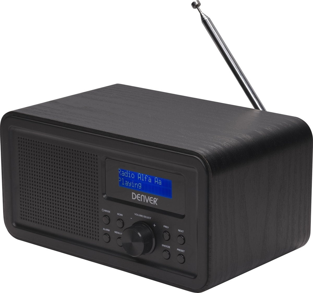 Denver DAB Radio - Retro Radio - FM Radio - Keukenradio - Draagbare radio - Batterijen & Netstroom - DAB30 - Zwart