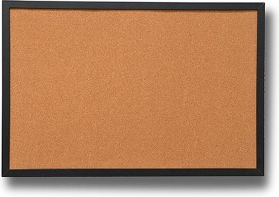 Prikbord kurk - Zwart houten lijst - 40 x 60 cm