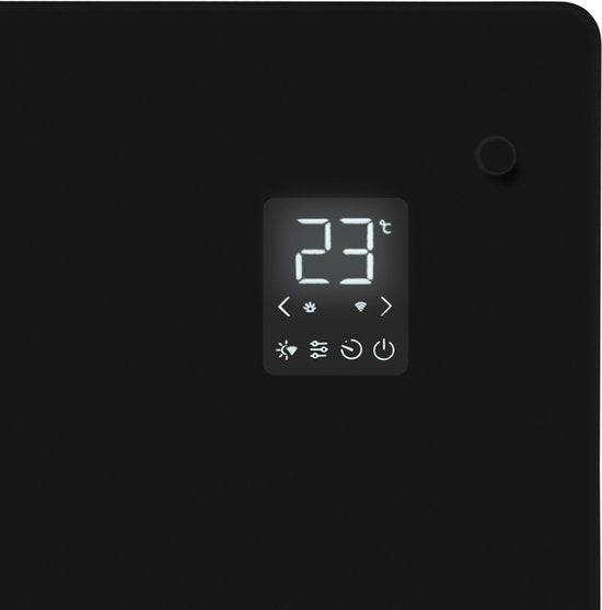 VONROC Luxe elektrische kachel - Convectorkachel met glazen paneel – 1250W/2500W- Verwarmt ruimtes tot 30m2 - Bediening zowel met app (via Wifi) als handmatig – Instelbare thermostaat en timer - Zwart