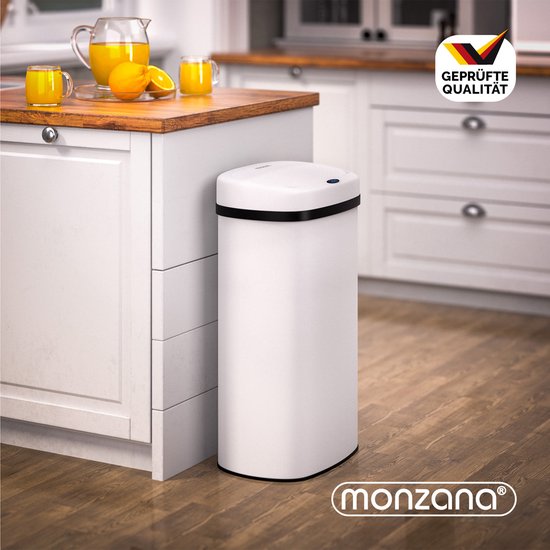 MONZANA Prullenbak - Automatisch Sensor 50L 62x40x29cm - Wit