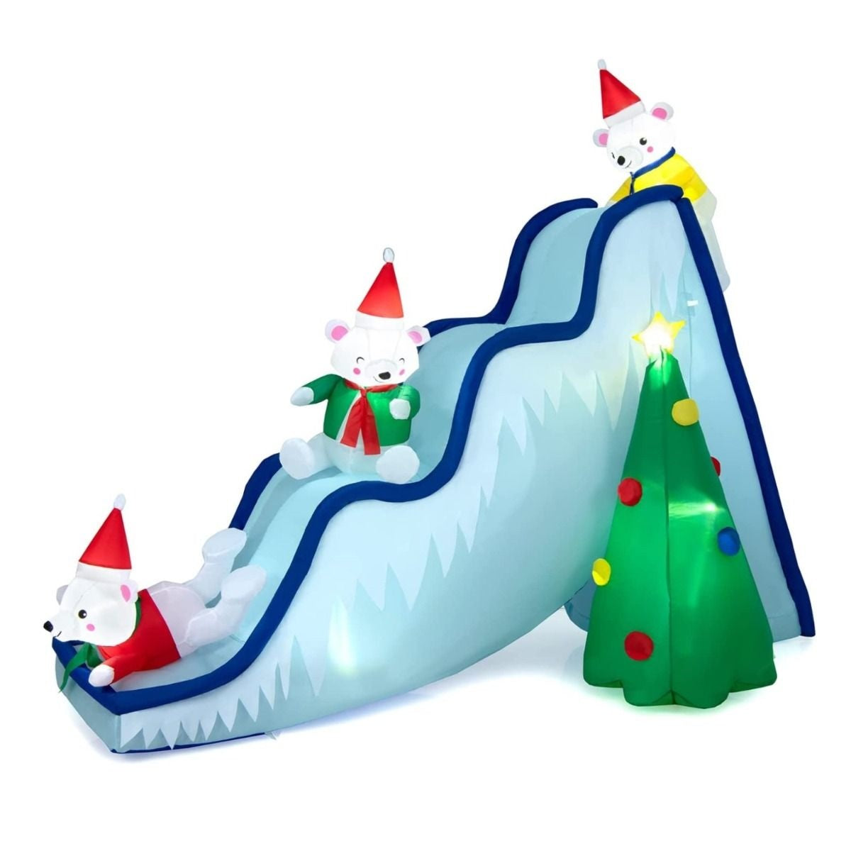 Coast Hoge Opblaasbare IJsbeer Glijbaan Met Kerstboom Kerstversiering MET Verlichting - 220cm