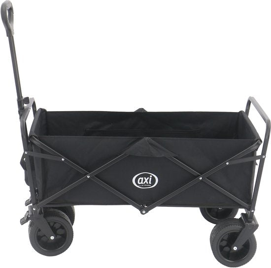 AXI AB131 Opvouwbare Bolderwagen – Zwart – Met Trekstang, Remmen en Hoes – 100 kg Draagvermogen – Eenvoudig mee te nemen - Metaal