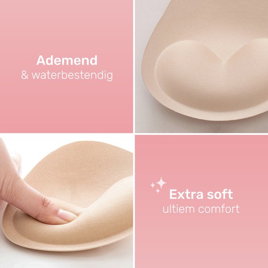 Soft & Silky BH pads - Waterbestendig - Push up - Beige