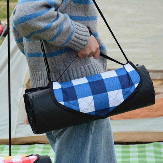 Fuegobird- Picknickdeken-200 x 200 cm-Stranddeken- Opvouwbare campingdeken- Waterdicht- Zanddichte picknickmat- Draagbare tuin-strandmat- Machinewasbaar- voor kamperen- Tuin- Park- Strand-geschikt voor kinderen's kruipdeken (blauw)