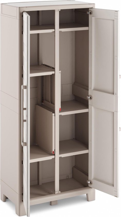 Keter Gulliver Hoge Kast - 8 halve planken - 80x44x182cm – Zand/Beige