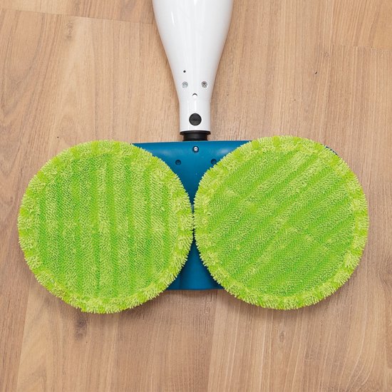 Livington Steam Twister Stoomreiniger met roterende dubbele mopkop, reinigt, schrobt en gepolijst, 3-traps stoomautomaat, 120 graden hete stoom, handstoomreiniger, wit