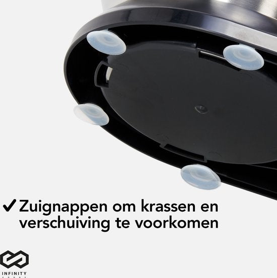 Infinity Goods Keukenmachine - Keukenmixer - 6,5L RVS Mengkom - Keukenrobot - Foodprocessor - Met Accessoires - 1600W - Zwart