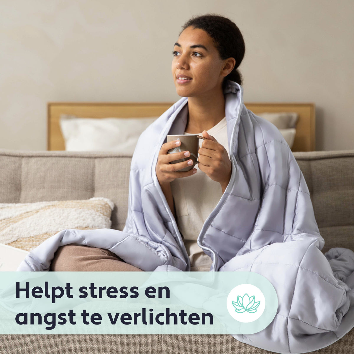 Litollo Bamboe Verzwaringsdeken 8 kg - Weighted blanket 150x200 cm - Grijs Zwaartedeken eenpersoons - Verzwaringsdekens te gebruiken met eigen dekbedovertrek - Verzwaarde deken - 4 seizoenen - Gewichtsdeken