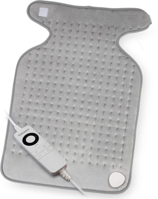 Tomado THP0603G - Elektrisch warmtekussen - 60 x 40 cm - Geschikt voor nek, schouders en rug - Grijs
