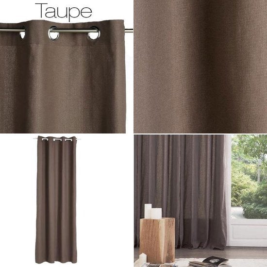 Verduisterende gordijnen - 135 x 240 cm - 2 stuks - taupe