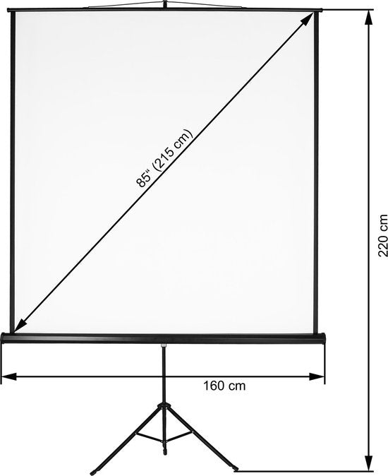 tectake® - Projectiescherm met statief 152 x 152 cm 402513