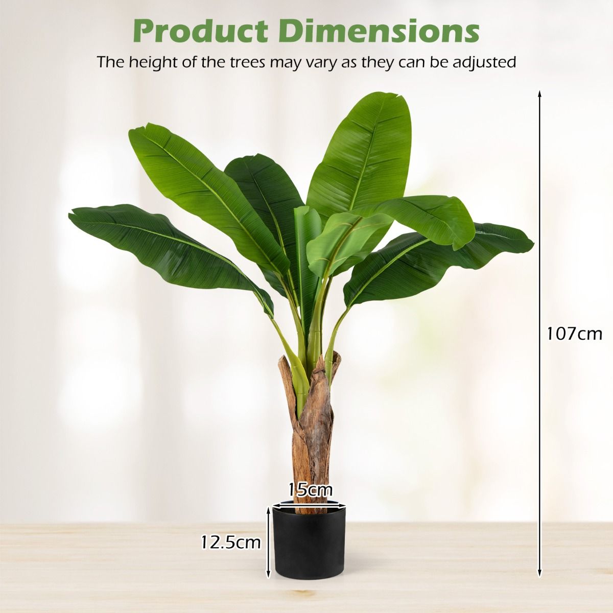 Coast Kunstplant Set - Tropische Palm en Paradijsvogelplant - 2 stuks - 107 cm - Groen