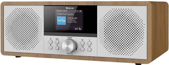 Denver Internet Radio - DAB Radio - FM Radio - CD Speler - Bluetooth - 200W - AUX/USB - MIR270 - Hout