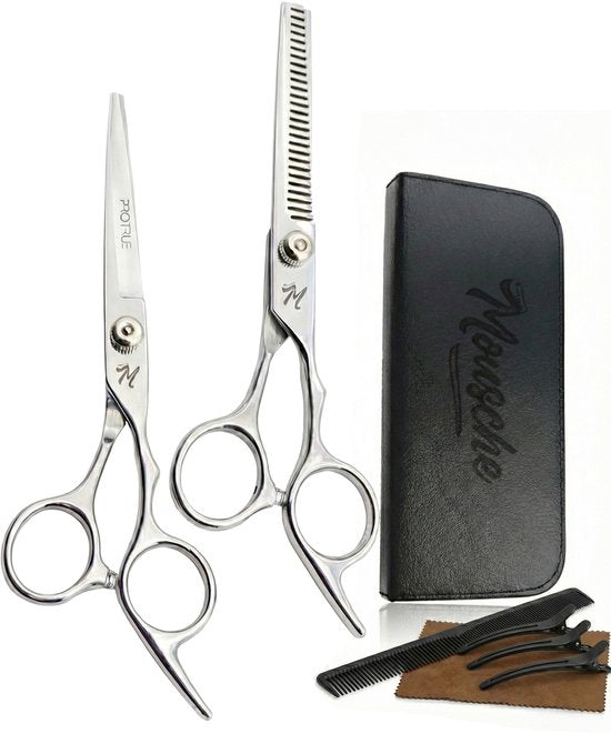 ProTrue Kappersset - 12 Stuks Haarschaar Set - Kappersschaar - Uitdunschaar - Coupeschaar