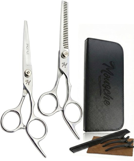 ProTrue Kappersset - 12 Stuks Haarschaar Set - Kappersschaar - Uitdunschaar - Coupeschaar