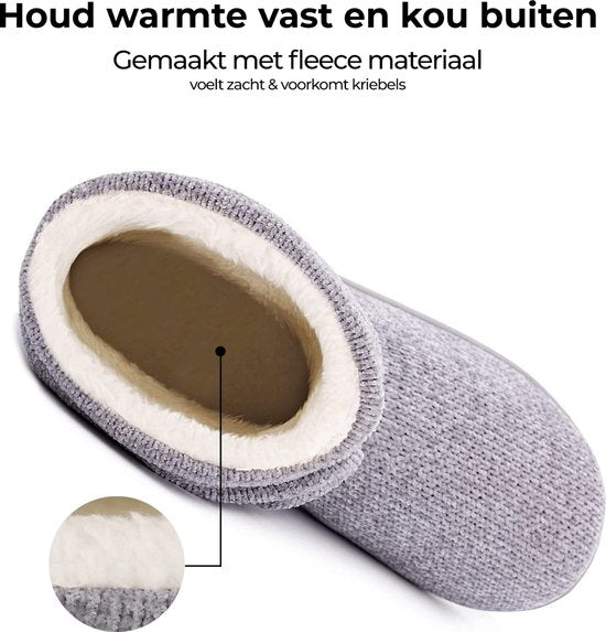 Pantoffels Dames - Sloffen - Maat 40/41 - Grijs - Anti-slip - Comfeet