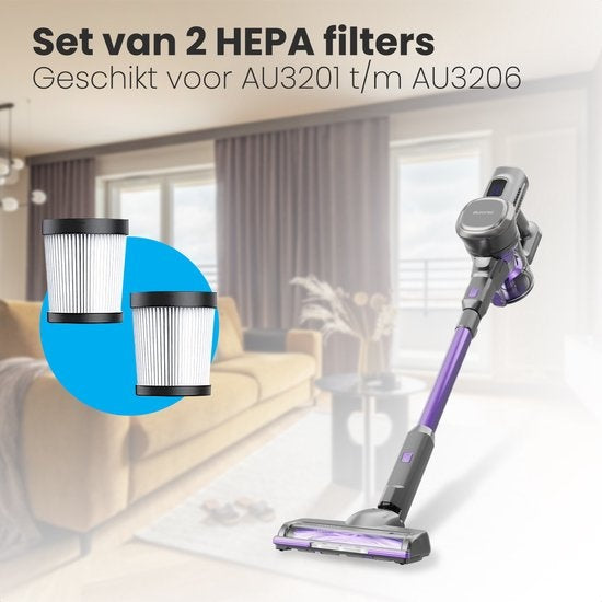 Auronic Steelstofzuiger HEPA Filters - Geschikt voor AU3201 t-m AU3206 - 2 Stuks