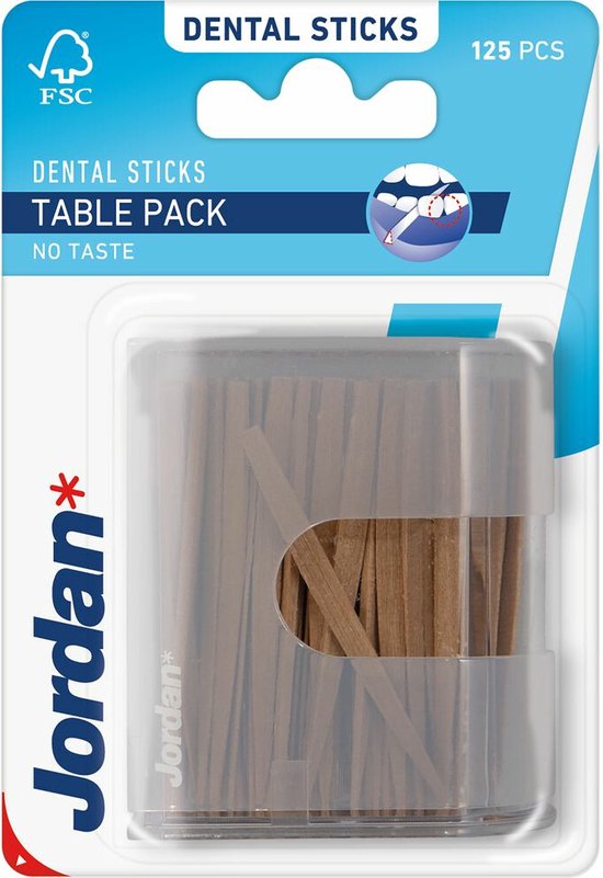 Jordan Tandenstokers Tafeldisplay Voordeelverpakking- 12X125 stuks