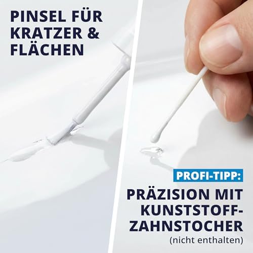 LICARGO Lackstift Glanzend Wit 12 ml - Precisiekwast voor Krasjes en Steenslag
