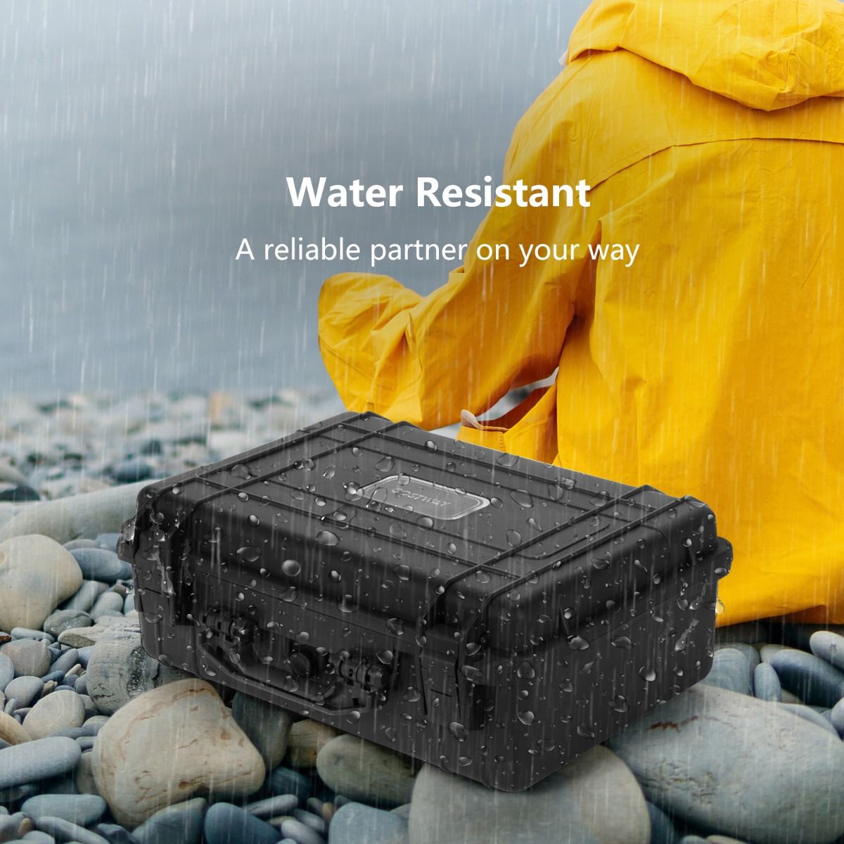Coast Waterdichte Cameratas - harde beschermkoffer - aanpasbaar schuim - zwart 47 x 37 x 18 cm