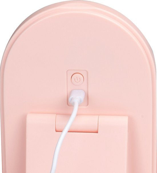 Touch Of Beauty Make Up Organizer met LED Spiegel - Reis Beautycase - 24,1 x 10,4 x 11,7CM - Verstelbaar LED-Licht - Incl. USB-Oplaadkabel - Kunststof - Roze