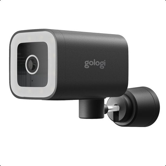 Gologi Premium Outdoorcamera - Buitencamera met Nachtzicht - Beveiligingscamera - Security Camera - 4MP - IP Camera - Geluid en Bewegingsdetectie - Met Kabel - Met Wifi en App - Zwart