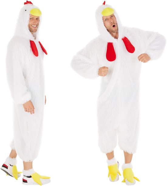 Dressforfun Kostuum kip XL - verkleedkleding kostuum halloween verkleden feestkleding carnavalskleding carnaval feestkledij partykleding - 300868