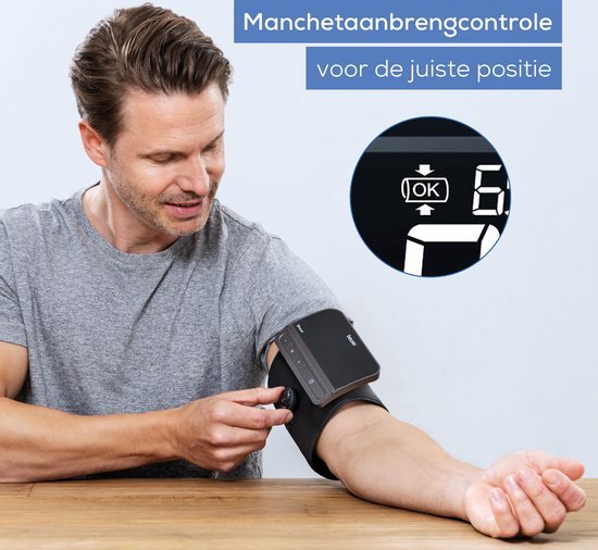 Beurer BM 81 Smart Bloeddrukmeter bovenarm - Geïntegreerde EasyLock manchet 24-40 cm - Bluetooth® - Risico-indicator - Inflation Technology - 2 Gebruikersgeheugen - Onregelmatige hartslag - Gratis app: Health Manager pro - 5 Jaar garantie