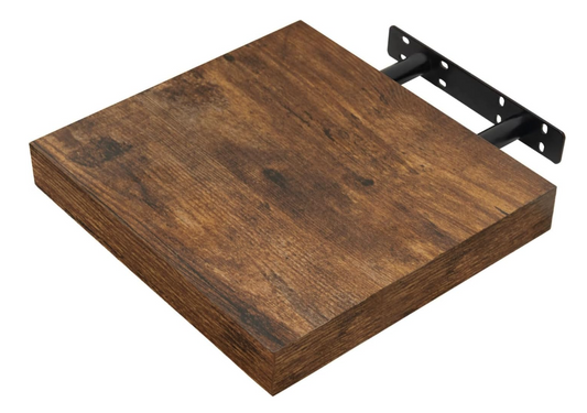 WOLTU Zwevende Wandplank - Vintage Bruin - 25 x 23 x 3,8 cm - Draagvermogen 10 kg