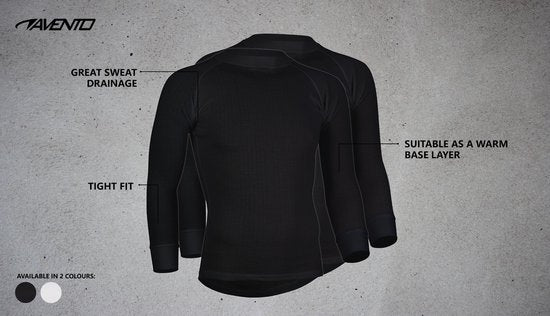 Avento Thermoshirt Lange Mouw - Heren - 2-Pack - Zwart - Maat L