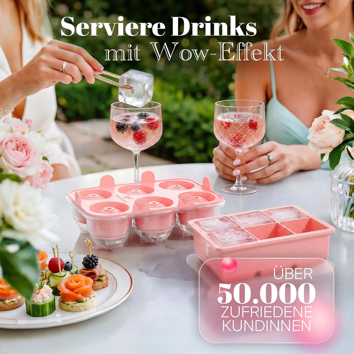 Neighbour's Friend XXL IJsblokjes- en IJsballenset – 12 Stuks – Roze – 5 cm