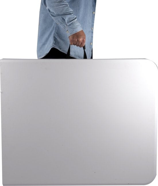 Campingtafel Inklapbaar - Tuintafel Kunststof - 180x74x74cm - tot 6 Personen - Wit