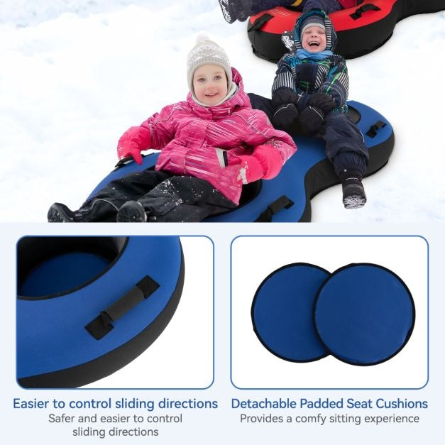 Coast 2-Zits Sneeuwslee - 200 cm - Met Trekband - Blauw