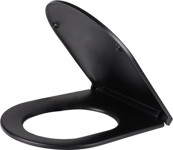 Wandtoilet Differnz Met PK Uitgang Rimless Inclusief Toiletbril Mat Zwart