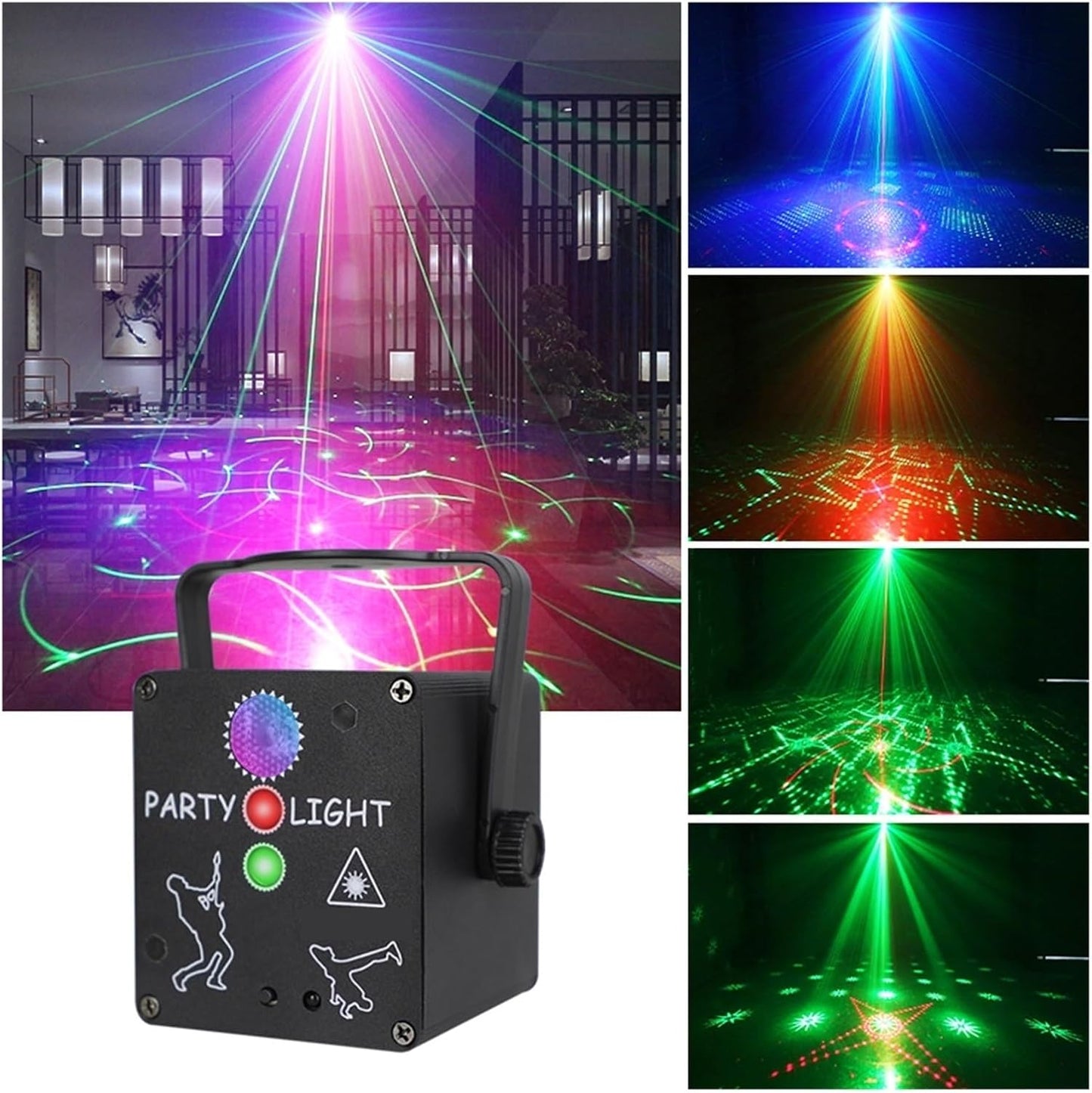 Discolamp met Party Laser en Afstandsbediening - LED Stroboscoop USB - 2 Eyes Laser