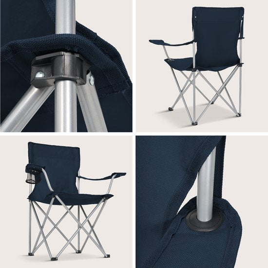 TRVLMORE Campingstoel - Opvouwbaar - 120KG Draagvermogen - Incl. Draagtas - Klapstoel - Visstoel - Kampeerstoel - Vouwstoel - Blauw