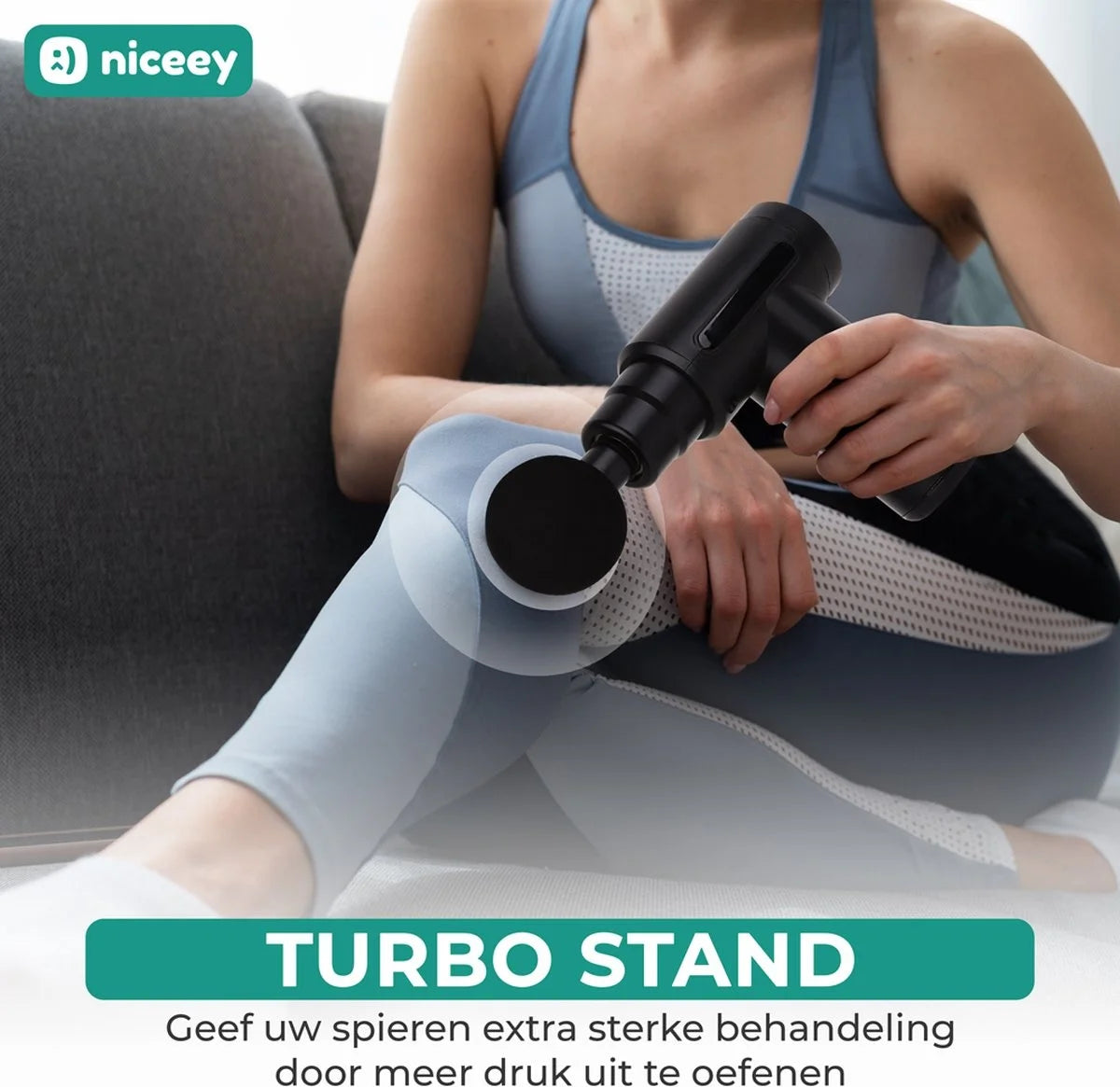 Niceey Massage Gun Mini - Krachtig - Draadloos - 5 Opzetstukken - Massage Apparaat - Massage Pistool - Sport en Relax Massage apparaat - Met Koffer - Zwart