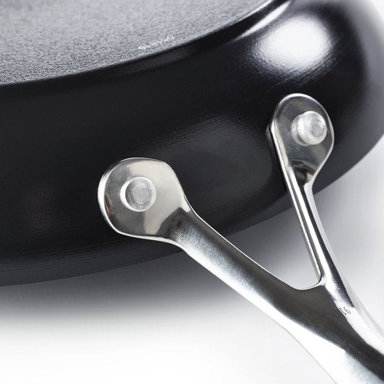 Greenpan Venice Pro Aluminium Koekenpan Ø 28cm – PFAS-vrij - Inductie – Ovenbestendig tot 220°C – Vaatwasserbestendig – Snelle opwarming – RVS handgrepen - Zwart
