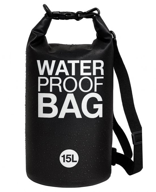 TTD® Waterdichte Tas - Waterproof Drybag - Opberg Zak - 15 L - Outdoor Tas - Zwart